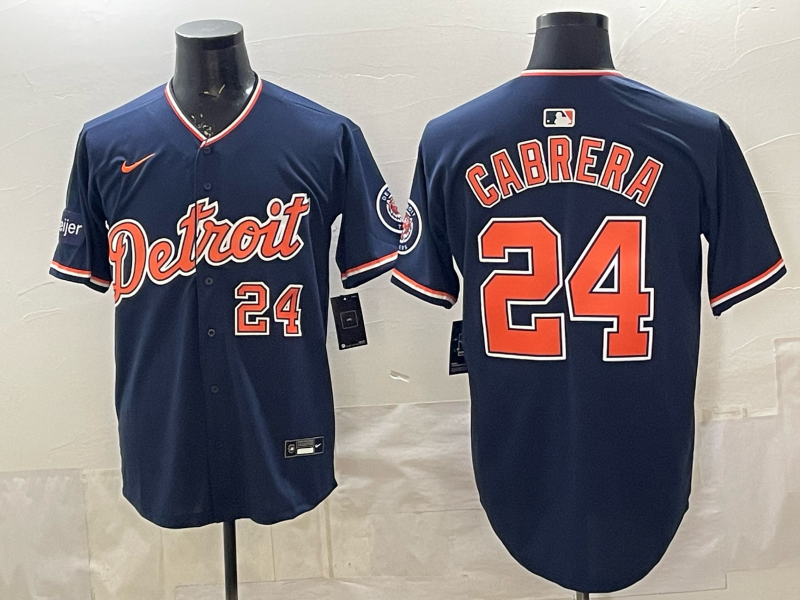 Men Detroit Tigers #24 Cabrera blue Game Nike MLB Jersey 20260402003
